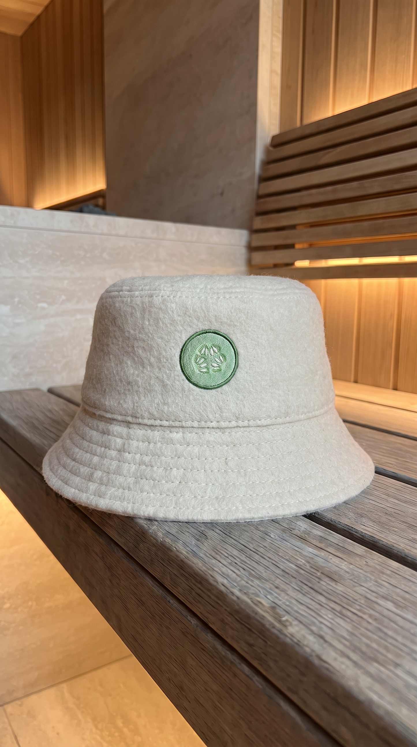 kyuik sauna bucket hat - natural wool